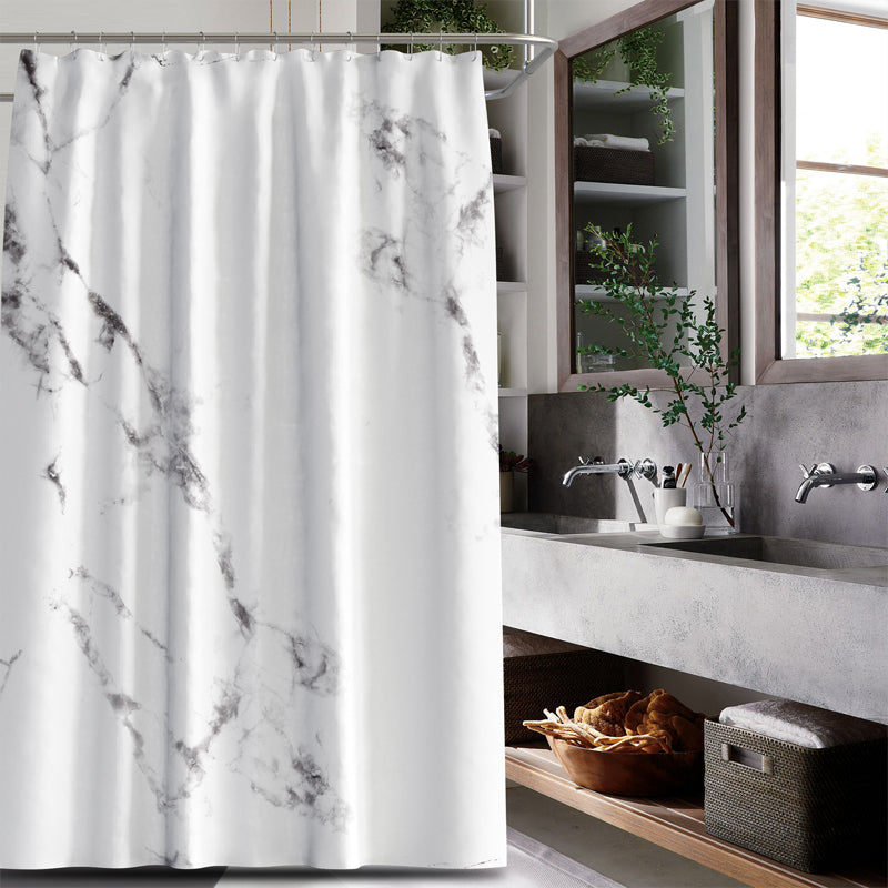 Linentalks Waterproof Marble Bathroom Shower Curtain Set, White and Black  Marble Shower Curtains with Hooks, Durable 72X72“